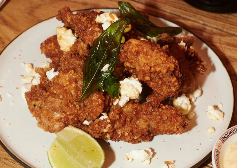 05/02 Poulet Frit Taïwanais, pop corn et riz au bouillon de légumes