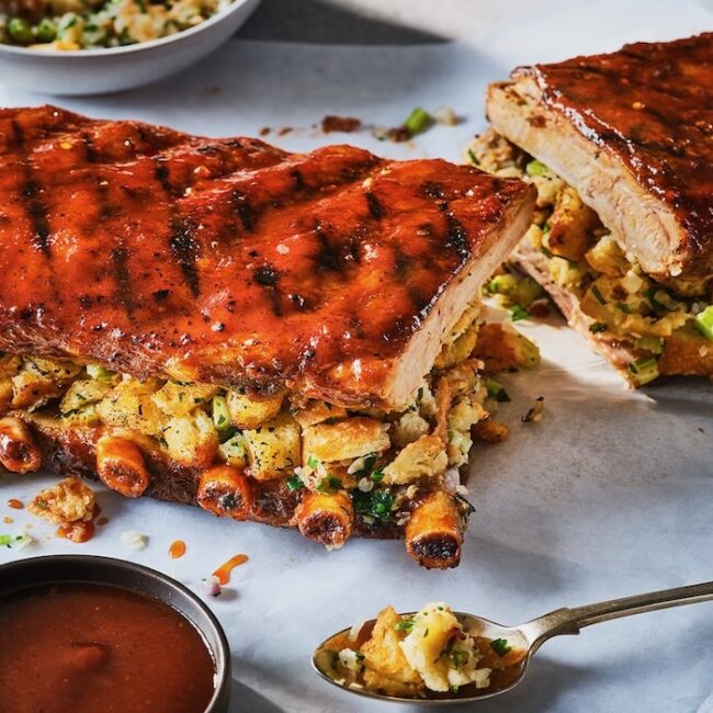 27/05 Côtes de porc farcis aux pommes de terre et herbesUne cuisson basses