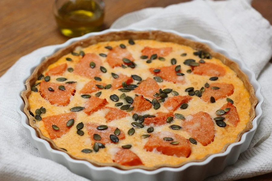 12/05 Quiche patate douce, graines de courge et fromage de brebis