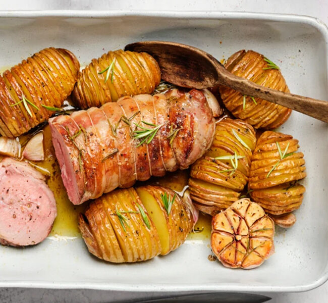24/06 Rôti d'agneau au miel et au romarin, pommes de terre à la Suédoise